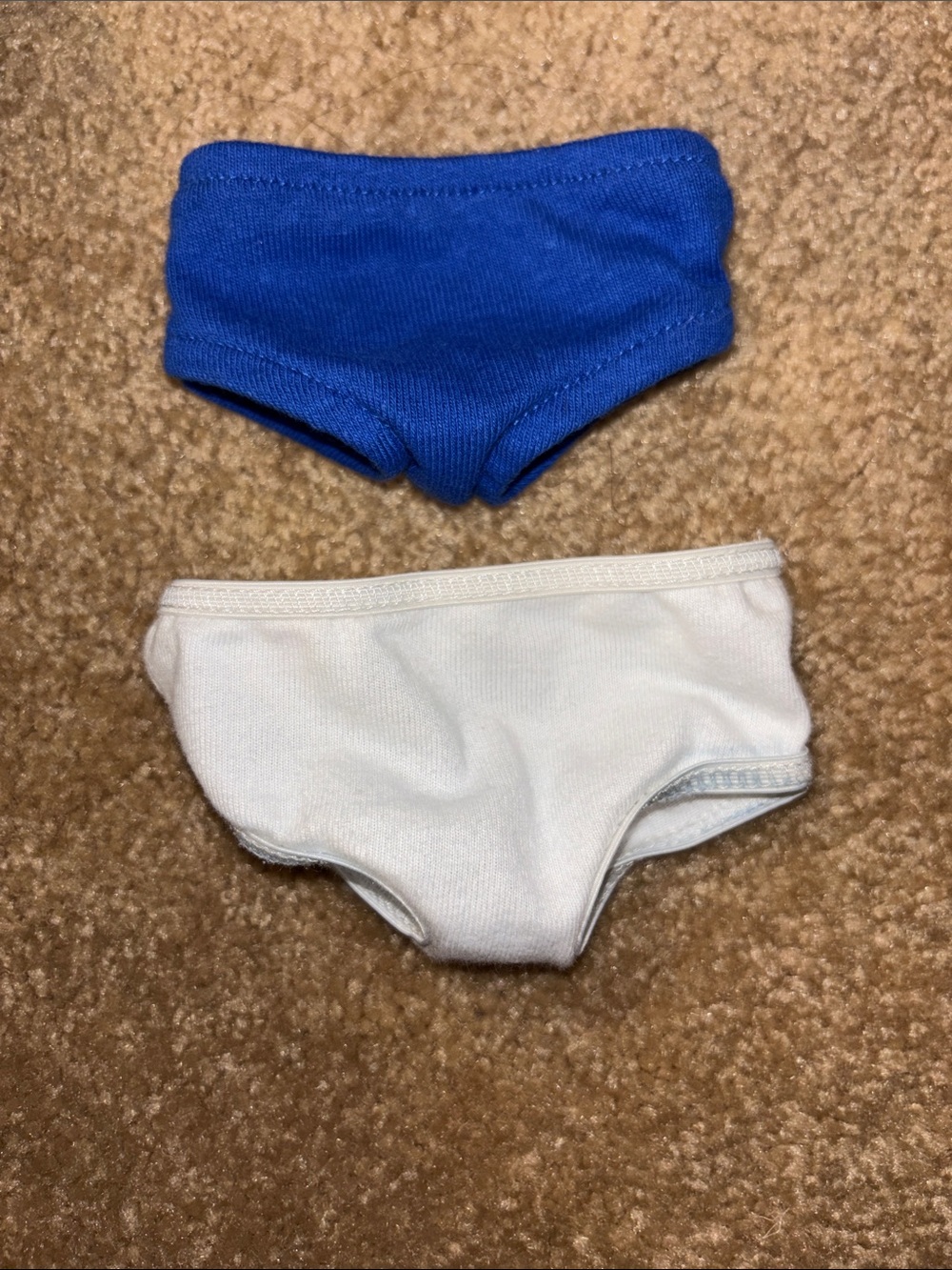 American Girl 2 pair undies Blue and White 18” doll